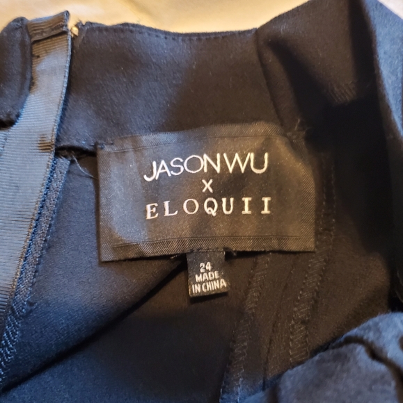 Jason Wu x Eloqui Plus Size Women's Cap sleeve Little Black Dress - Picture 7 of 11